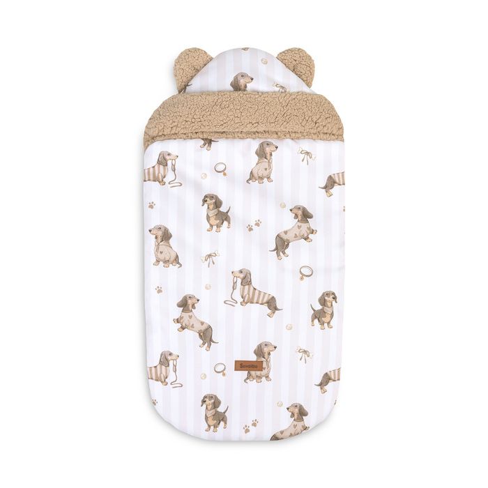Saco Universal para Silla de Coche y Carrito 80x40 cm Dogs Beige