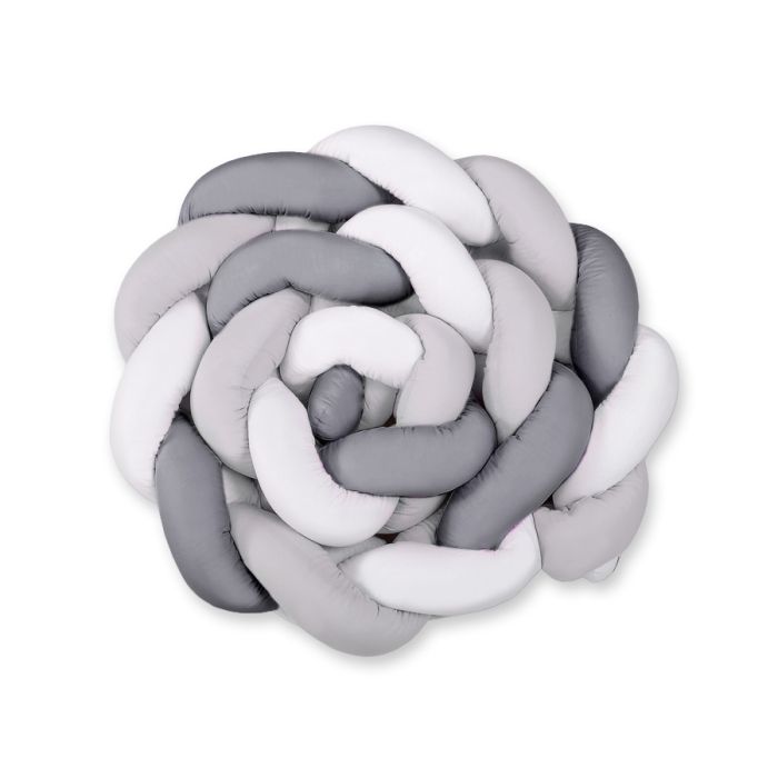 Protector de Cuna Knot Bumper XXL My Sweet Baby - Blanco y Gris