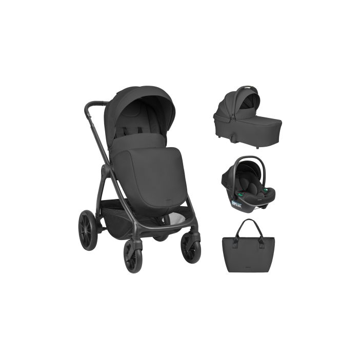 Carrito de Bebé 3en1 con Capazo Modena Negro Kikkaboo
