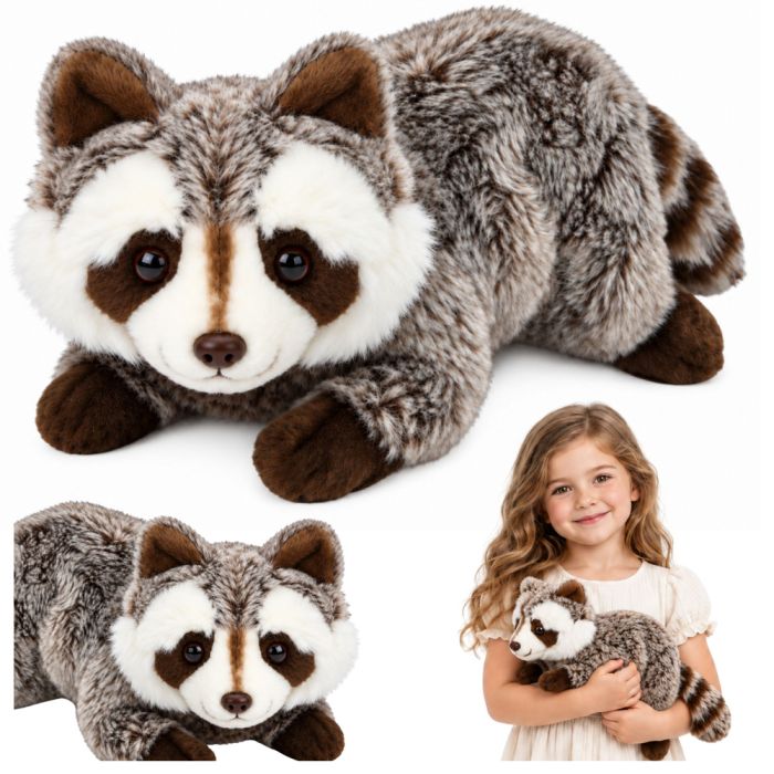 Peluche de raccoon con características realistas y suave para abrazar