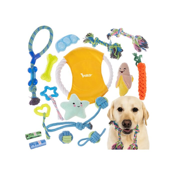 Juguete para Perros Purlov, Set 16 en 1 para Mascotas