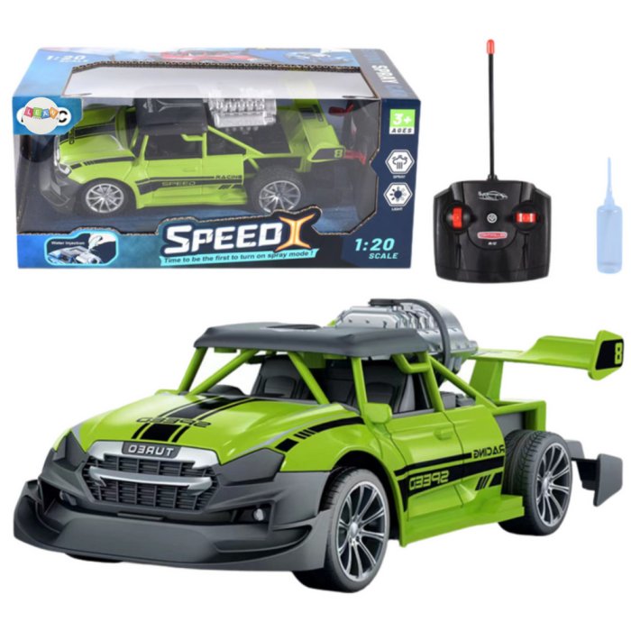 Coche RC Efecto Humo Verde 1:20 Control Remoto