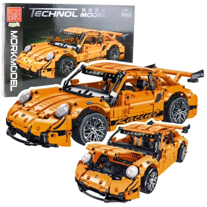 Coche de Carreras GT de Bloques Naranja 1:14 - 1268 Piezas
