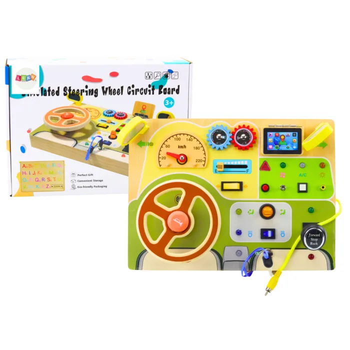 Tablero manipulativo sensorial de Lean toys con luces LED