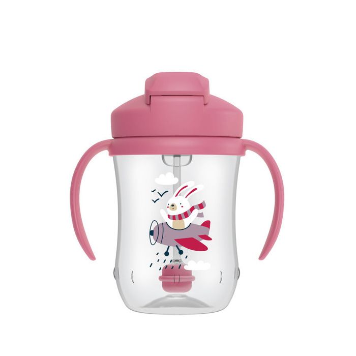 Vaso de Entrenamiento Dr Brown's 270 ml Conejito Rosa 6+