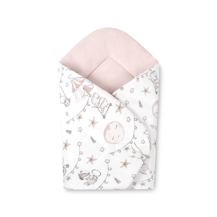 Arrullo Swaddle Bebé Velcro Algodón Circo Rosa 75 cm