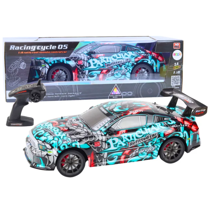 Coche Deportivo RC Grande 1:8 con Luces y Sonidos Graffiti