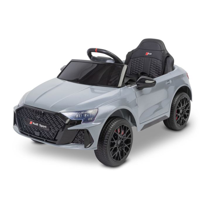 Coche eléctrico Audi RS3 Toyz en gris con diseño moderno.