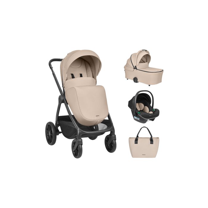 Carrito de Bebé 3en1 con Capazo Modena Beige Kikkaboo