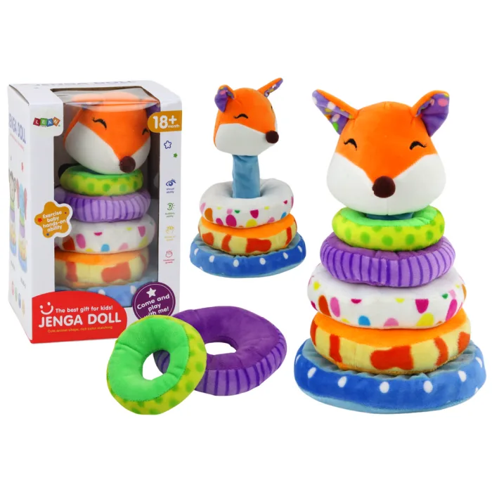 Piramide de Peluche Zorro Educativa Colorida 27 cm