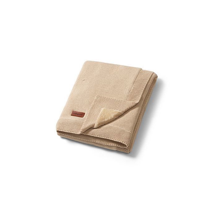 1671/02 COTTON BLANKET WITH FLANNEL UNDERLAY LIGHT BEIGE
