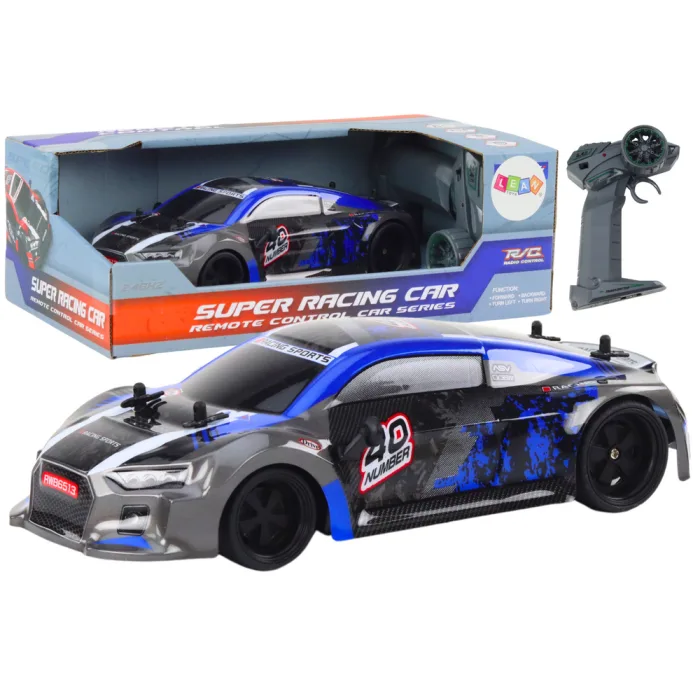 Coche Teledirigido RC 1:18 Ruedas de Goma Drift Azul