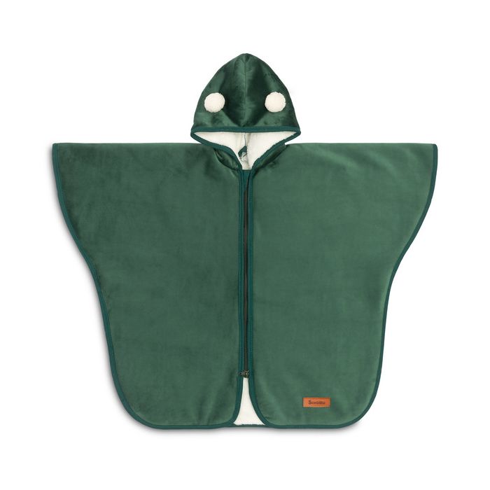 CAR SEAT PONCHO PLUSH GREEN