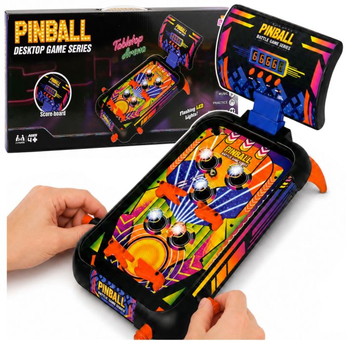 Mesa de pinball arcade con luces LED y sonidos de Lean Toys