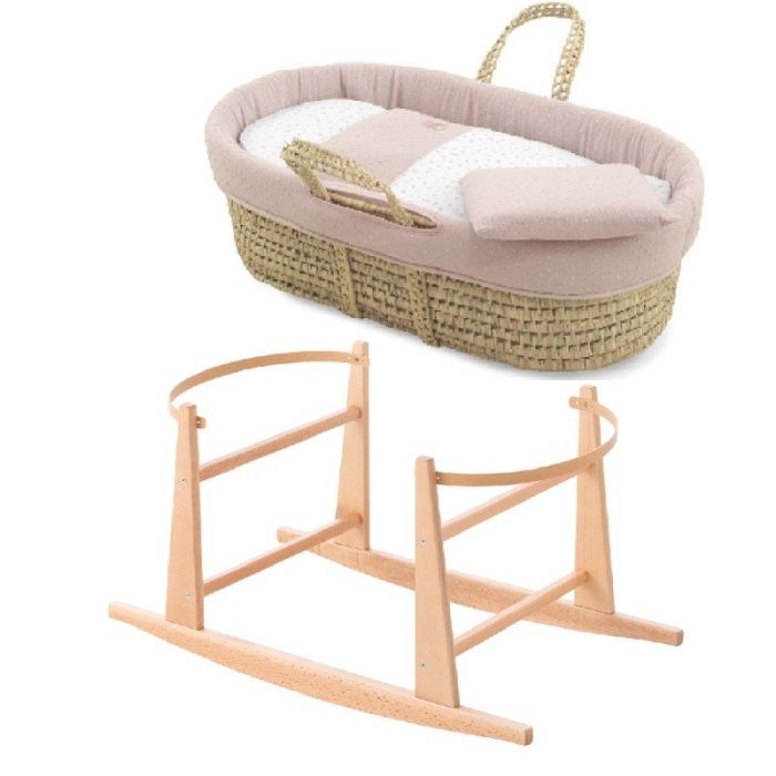 Moises Palma Acolch+pata M.nat Plumeti Rosa/natural 39x80x61 Cm - Cambrass
