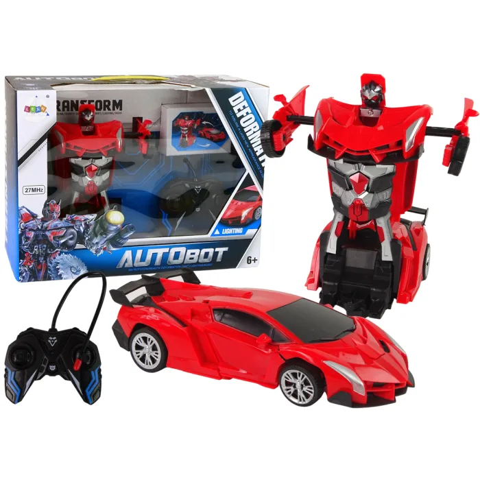 Robot Auto 2 en 1 de Lean toys mostrando su transformación