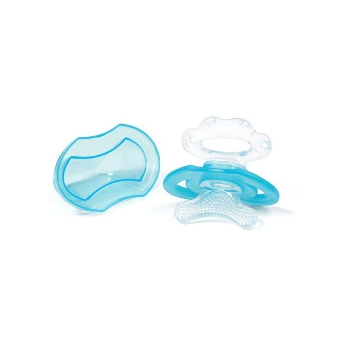 Mordedor de silicona suave Babyono para bebés, diseño ergonómico.