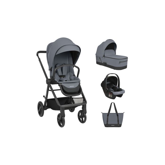 Carrito de bebé 3en1 Mia Gris Kikkaboo - Práctico y Elegante