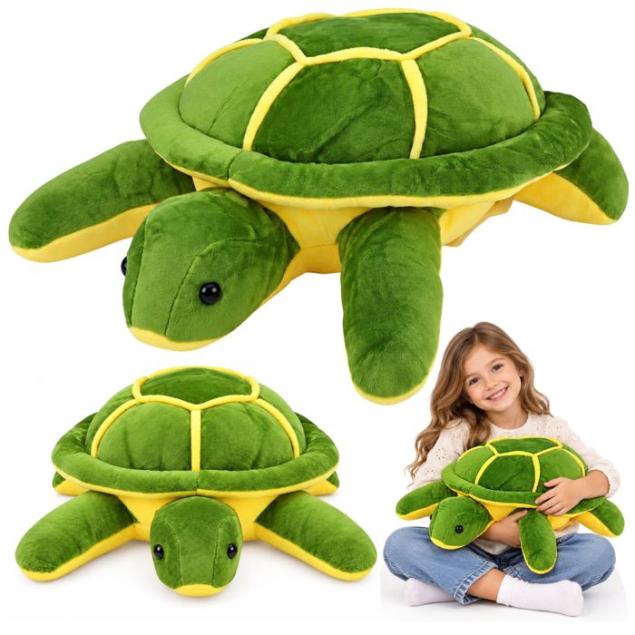 Tortuga de peluche grande de Lean toys, ideal para abrazar