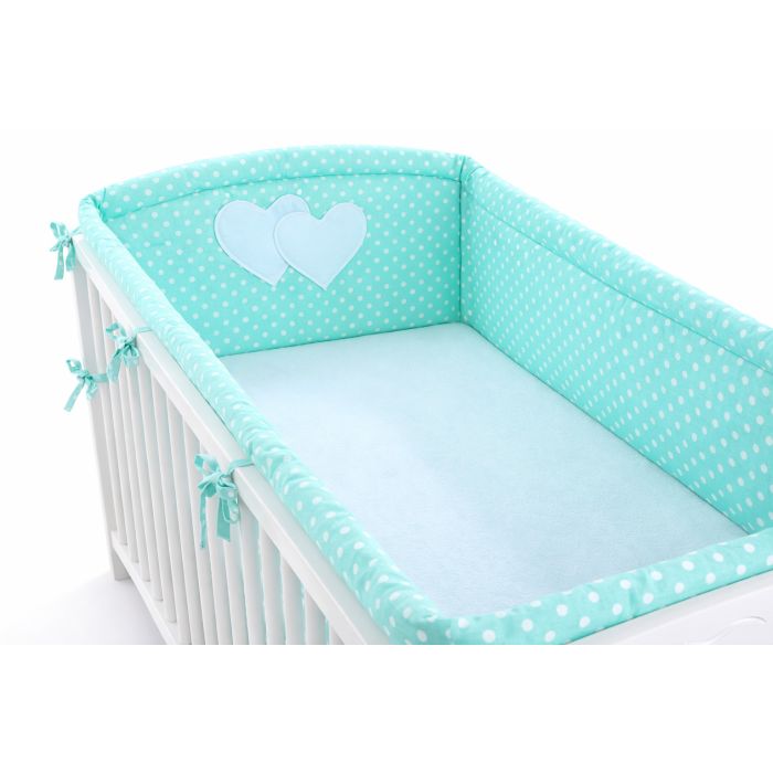 Protector de Cuna XXL My Sweet Baby - Corazones en Mint