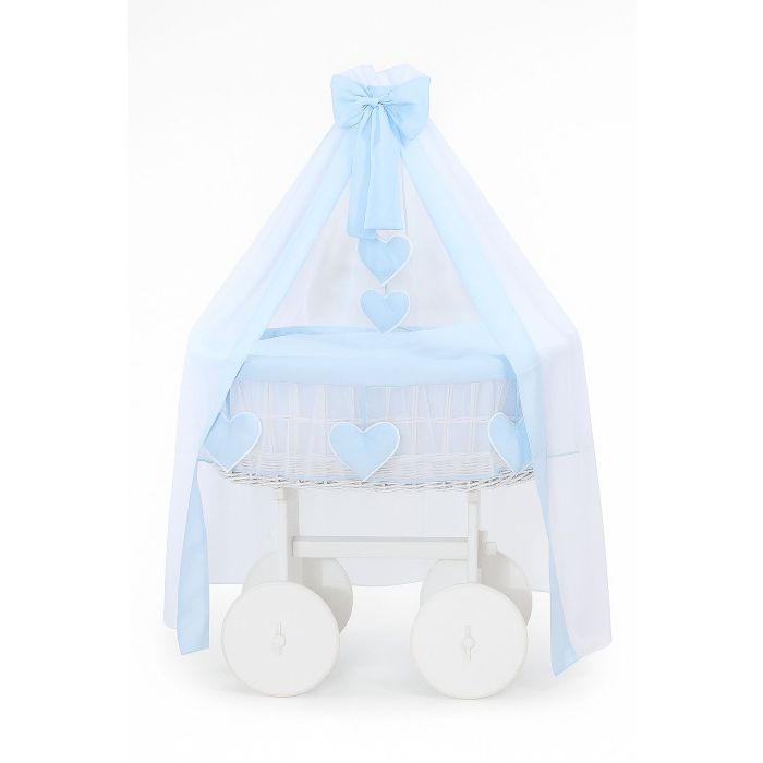 Cesta de Mimbre Moisés My Sweet Baby Deluxe Amelie - Blanco y Azul