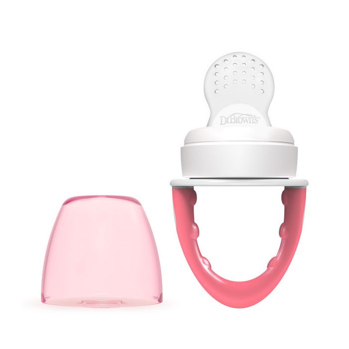 Chupete y Mordedor Silicona Dr brown's en rosa, ideal para bebés
