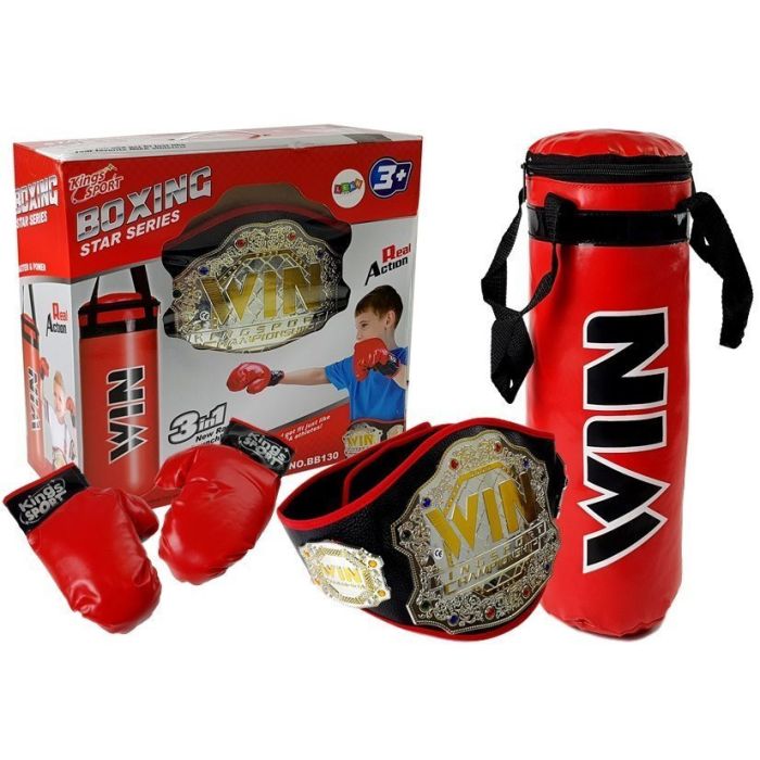 Set de Boxeo Infantil con Saco, Guantes y Cinturón