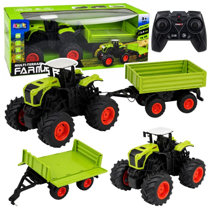 Tractor agrícola RC 1:16 Lean toys con remolque basculante