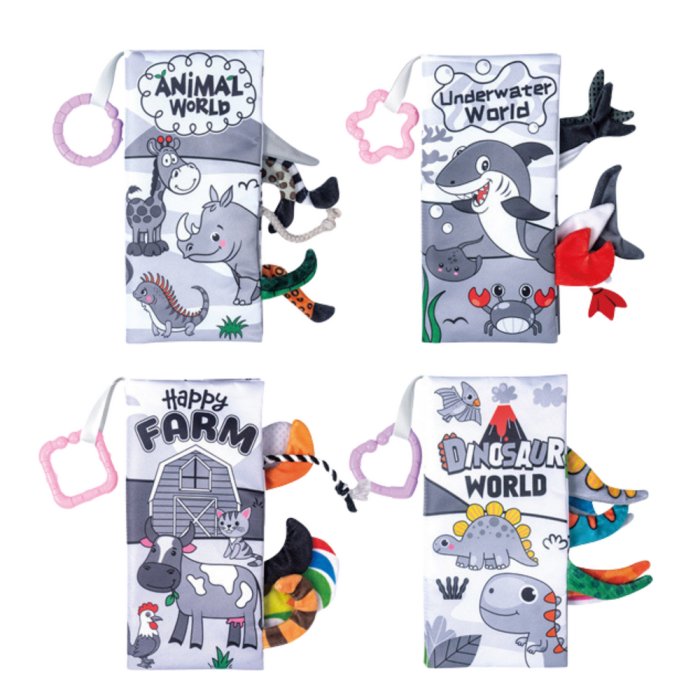 Set de libros sensoriales suaves educativos para infantes 4 pcs
