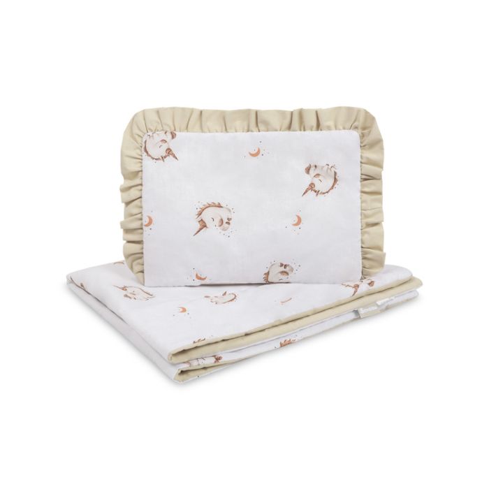 Juego de Cuna Sensillo Unicornio Beige 75x95 para Bebés