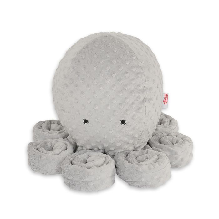 Cojín Pulpo Grande My Sweet Baby - Minky Gris con Lunares