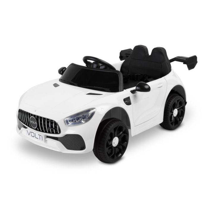 Coche eléctrico infantil Toyz Volti blanco con puertas abatibles, vista frontal
