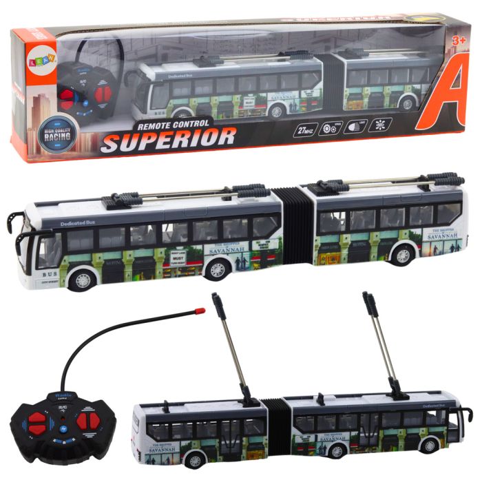 Autobús Trolebús Control Remoto con Luces de Transporte Público
