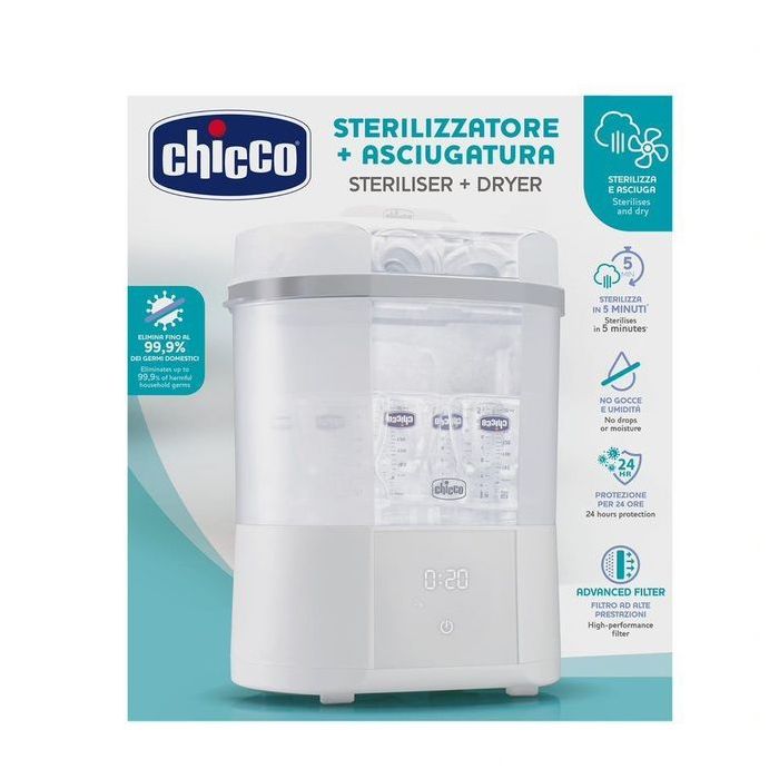 Esterilizador y Secador Chicco, 3 en 1, Rápido y Eficaz