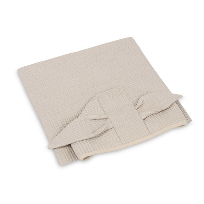 Poncho de baño Sensillo Waffle beige con capucha absorbente