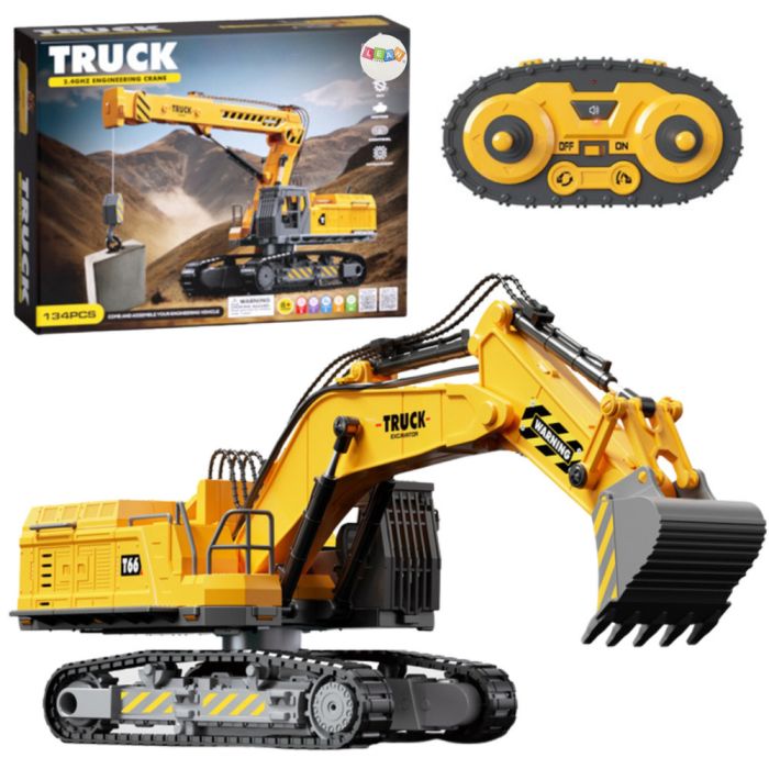 Excavadora de Juguete Control Remoto para Montaje 133 Elementos