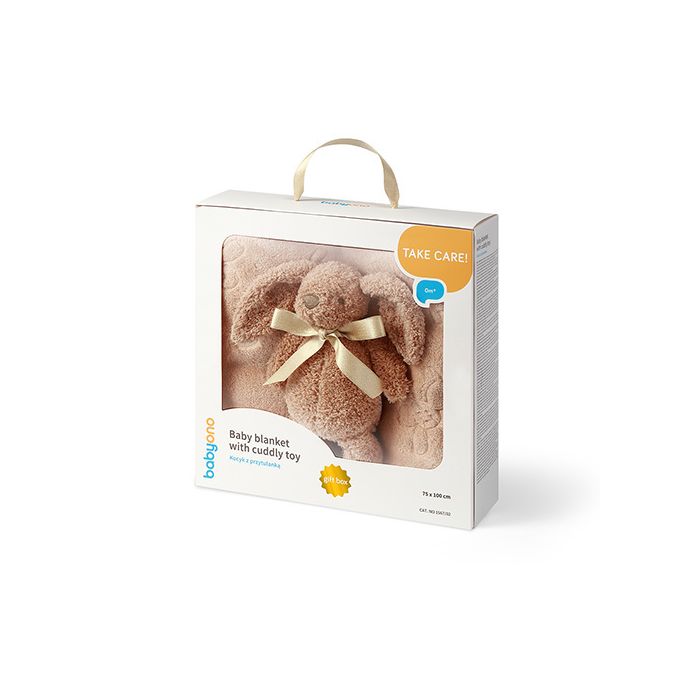 Manta Bebé con Peluche Beige Babyono, Suave y Acogedora