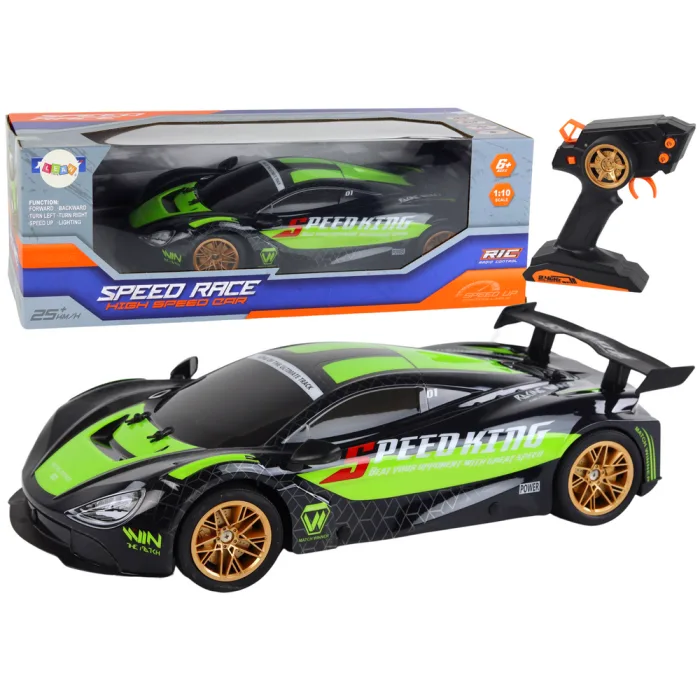 Large Remote Controlled Sports Car 1:10 Green and Black