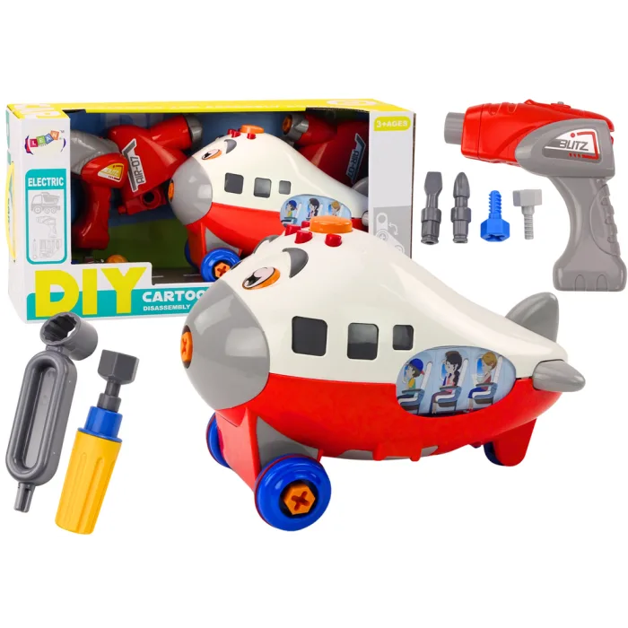Avión de Cartón con Alas Giratorias DIY Rojo