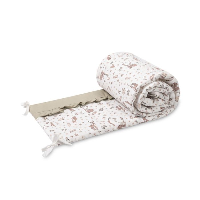 Protector de Cuna Sensillo Algodón Bosque Beige