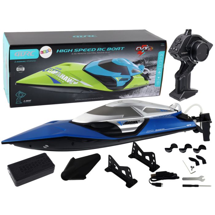 Barco a motor R/C 2.4G con luces 30 km/h azul