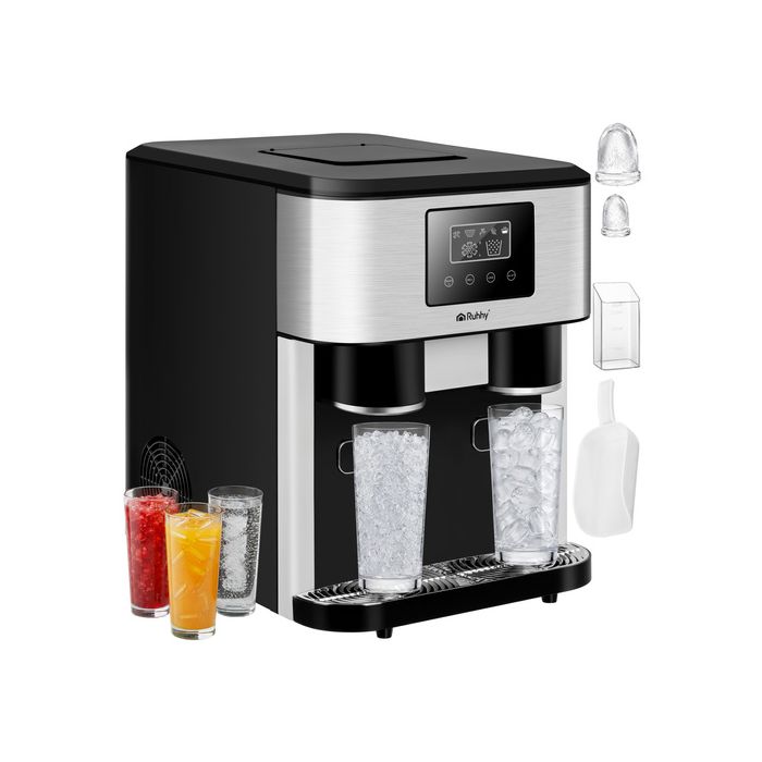 Máquina de hielo 3 en 1 Ruhhy produciendo hielo en cubos