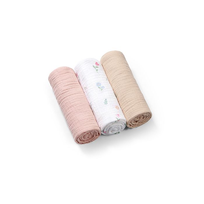 Paño de Muselina Crinkle Babyono, 100% Algodón, Rosa