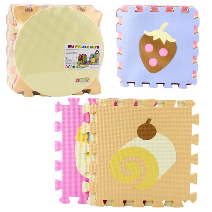 Alfombra Puzzle Educativa de Espuma EVA Frutas y Dulces 16 pcs