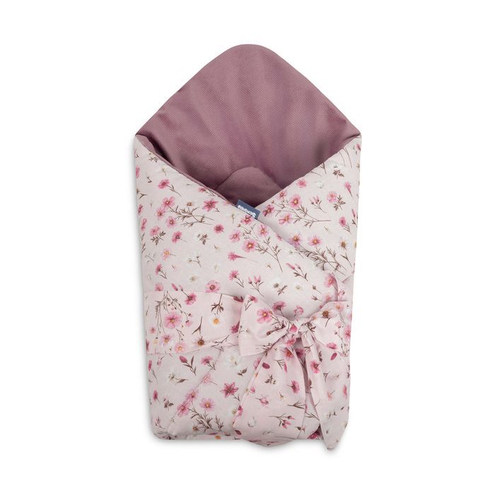 Arrullo para Bebé Velvet Bloom Rosa 75x75 – Manta Envolvente Reversible