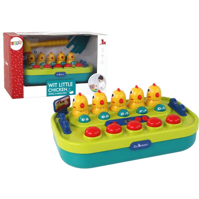 Juego de Arcade Golpea-a-los-Pollos con Martillo y Luces