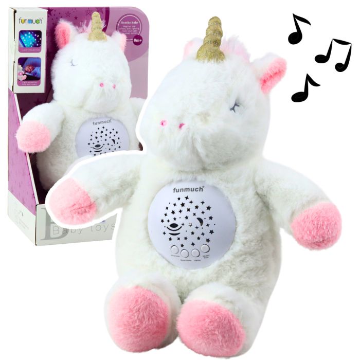Unicornio de Peluche con Proyector y Melodías para Bebés