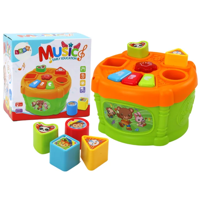Tambor Interactivo Educativo en Verde y Naranja