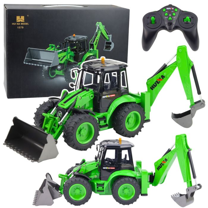 Cargadora Excavadora a Control Remoto Verde 1:14 Huina