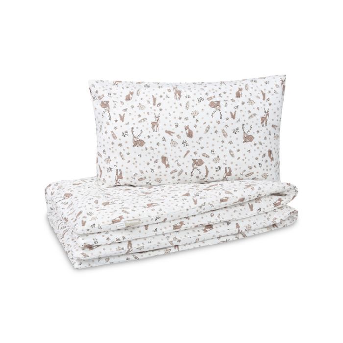 Set de Ropa de Cama Infantil 2 Piezas Cotton Forest Beige 100x135 – Algodón Suave